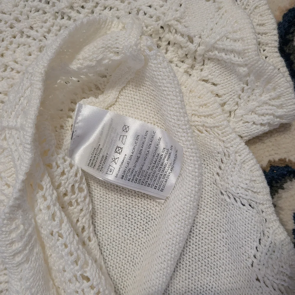 White Cropped Knit Cardigan